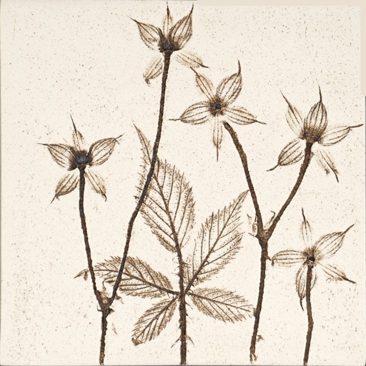 10cm Natural Botanical Tile
