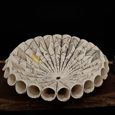 Leaf Cone Bowl With 24ct Gold Detail