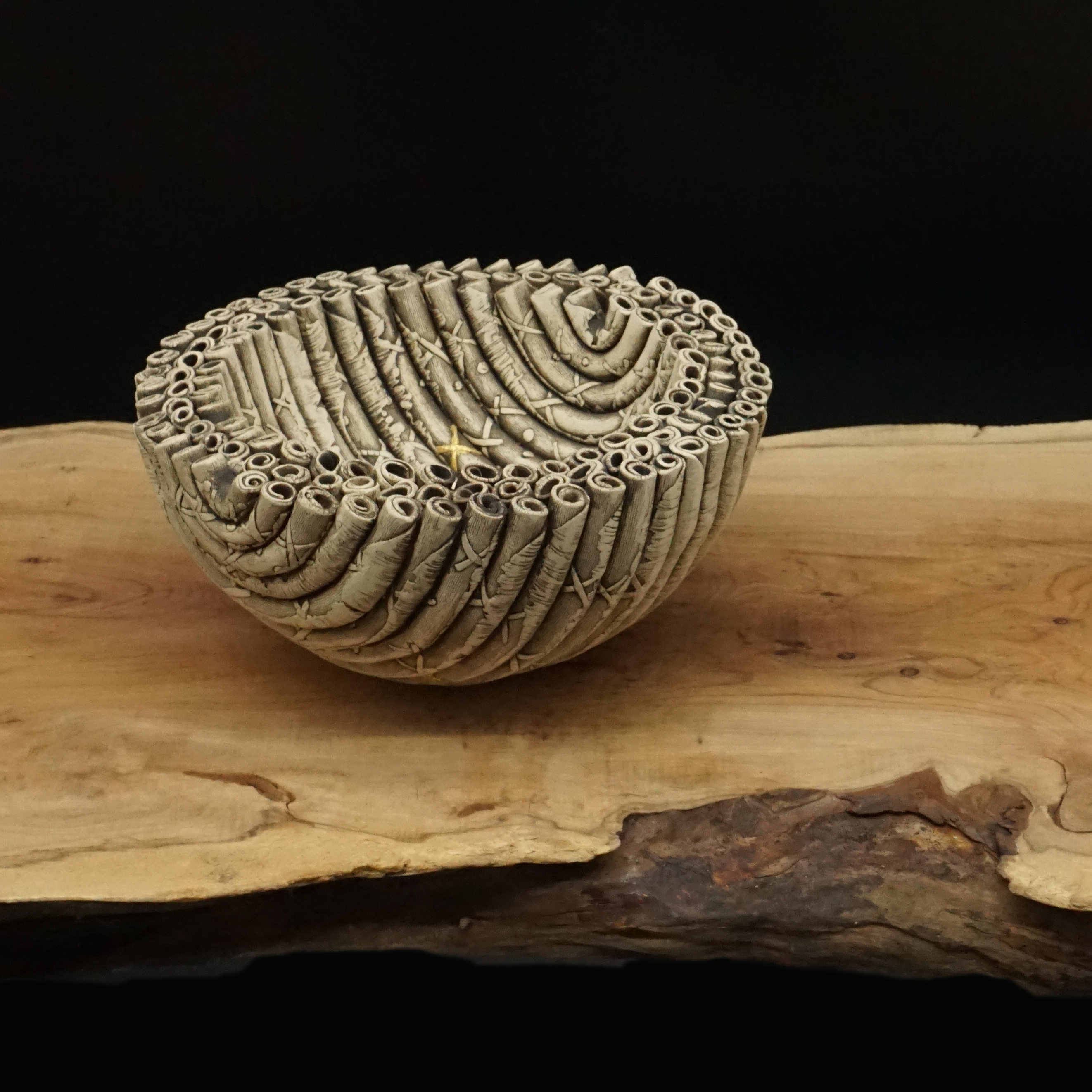 Small Tubular Bowl With 24ct Gold Detail